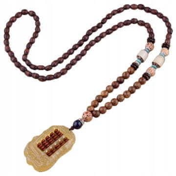 Drveni budistički mala amulet ogrlica nepal, kuglice, ručni rad, tibet