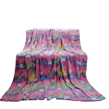 Cotton World Deka koja svijetli u mraku 150x200 konj na ružičastoj podlozi fluo