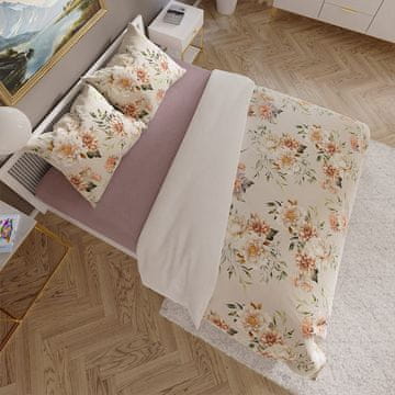 Posteljina 220x200 satenska pamučna Manila cvjetna pastelna