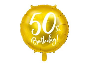 PartyDeco Balon folijski 50. rođendan zlatni 45cm