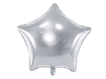 PartyDeco Folijski balon zvijezda srebrni 48 cm