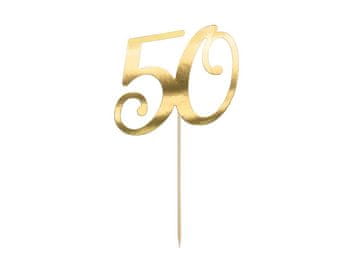 PartyDeco Torta topper "50" zlatni