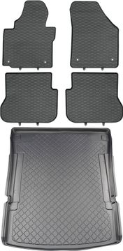 Volkswagen Caddy Maxi Startline VAN od 2007-2020. Komplet - gumeni tepisi za automobil + tepih za prtljažnik