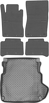 Mercedes E-Klasa W211 Sedan / Karavan od 2002-2009. Set - gumeni tepisi za automobil + tepih za prtljažnik