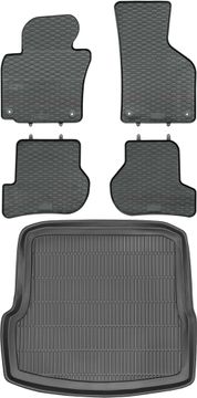 Škoda Octavia II Liftback od 2009-2013. Komplet - gumeni tepisi za automobil i podloga za prtljažnik