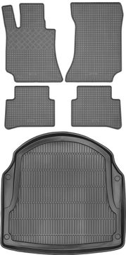 Mercedes E-Klasa W212 Sedan od 2009-2016. Set gumijskih tepiha za automobil + tepih za prtljažnik