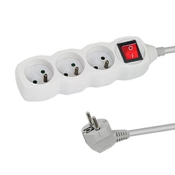 Northix Esperanza produžni kabel s 3 utičnice i prekidačem 1,5 m, bijeli