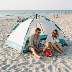 Northix Automatski šator za plažu s UV zaštitom, 2 ulaza, sivi