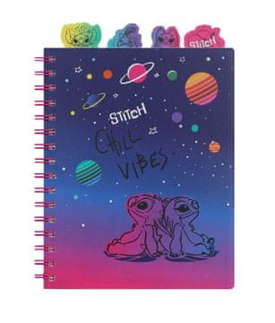 Patio Disney black. Kolobrulion s glavama A5, kockasti, 100 listova. Stitch 1