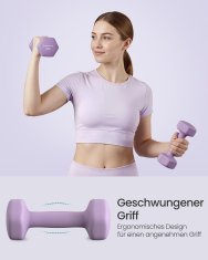 Songmics Set bučica heksagonalnih s postoljem 2x1 kg 2x3 kg 2x5 kg plavi neopren