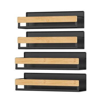 Songmics Set magnetnih držača začina 30x10x7.5 cm crni