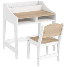 Homestar Set dječjeg stola i stolice 60x48x68 cm prirodni, s prostorom za pohranu