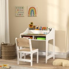 Homestar Set dječjeg stola i stolice 60x48x68 cm prirodni, s prostorom za pohranu