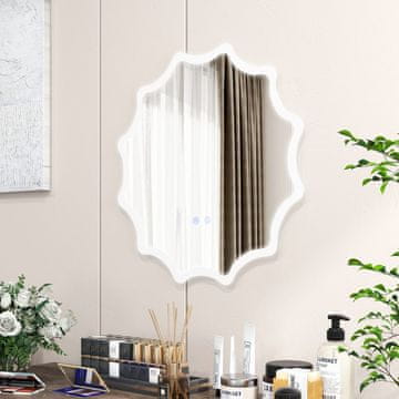 Costway Kupaonsko ogledalo 60x60 cm s grijanjem protiv magljenja i LED osvjetljenjem
