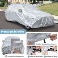 Costway Vodootporna cerada za automobil sa zatvaračem 483x191x153 cm srebrna