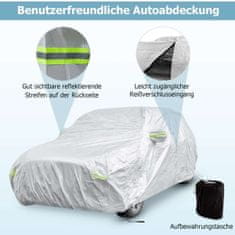 Costway Vodootporna cerada za automobil sa zatvaračem 483x191x153 cm srebrna