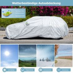 Costway Vodootporna cerada za automobil sa zatvaračem 483x191x153 cm srebrna