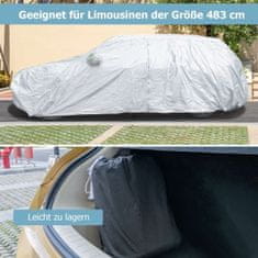 Costway Vodootporna cerada za automobil sa zatvaračem 483x191x153 cm srebrna