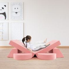 Costway Modularni dječji sofa 8 komada ružičasti