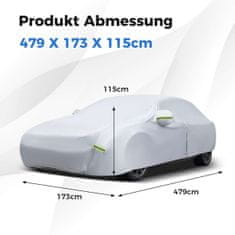 Costway Navlaka za auto 479x173x115 cm srebrna sa zatvaračem i džepom