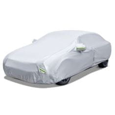 Costway Navlaka za auto 455x165x115 cm srebrna s patentnim zatvaračem i džepom