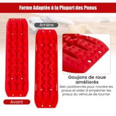 Costway Ploče za pomoć pri pokretanju 2 komada 107x31x7 cm crvene