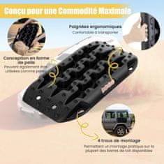 Costway 2 komada ploče za pomoć pri pokretanju, ljestve za gume za off-road, 10 tona, crne