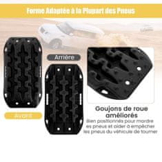Costway 2 komada ploče za pomoć pri pokretanju, ljestve za gume za off-road, 10 tona, crne