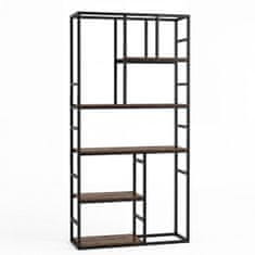 Costway Polica za knjige s 5 razina 30x90x180 cm rustikalno smeđa