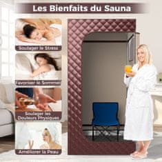 Costway Prijenosna parna sauna 3L s sklopivom stolicom za 1 osobu, 9 razina temperature, masažer za stopala, timer
