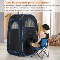 Costway Prijenosna parna sauna 89x89x149 cm crna za 1-2 osobe s generatorom pare od 3 litre