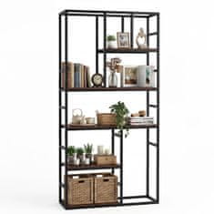 Costway Polica za knjige s 5 razina 30x90x180 cm rustikalno smeđa