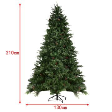 Costway Umjetno bor LED božićno drvce 210 cm s postoljem