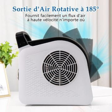 Costway Puhač ventilator 3 brzine prijenosni s rotirajućom glavom 185° 130W 552m³/h 2 AC utičnice