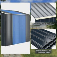 Costway Vrtni spremnik za vanjsku upotrebu 277 cm s 4 ventilacijska otvora i dvostrukim kliznim vratima