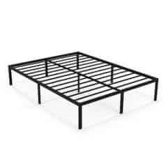 Costway Metalni okvir kreveta na platformi 36 cm visok King size crni