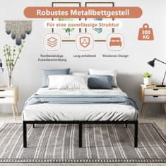 Costway Metalni okvir kreveta na platformi 36 cm visok King size crni