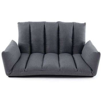 Costway Sklopivi podni sofa s naslonom i naslonima za ruke podesivim u 5 položaja, siva