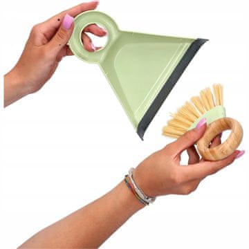 Mini set za čišćenje radnih ploha/stolova 18*17,2 cm zelen