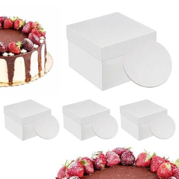 Northix Kvadratne kutije za torte s poklopcima i podlogama za torte