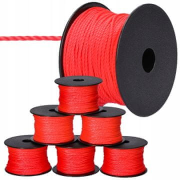 6 x zidarski najlon 50m x 2mm crveni