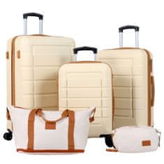 Northix Set prtljage od 5 dijelova, TSA brava, kotačići Spinner, bež