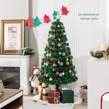 Northix Božićno drvce od optičkih vlakana 150 cm - 24 LED diode, pahuljice
