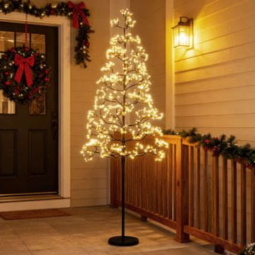 Northix LED svjetlosno drvce 150 cm, 1000 toplo bijela, cementno postolje