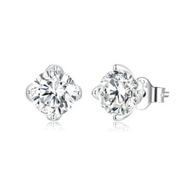 Srebrne naušnice Moissanity 0,5 ct, 925 srebro