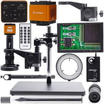 Digitalni mikroskop 10A - solo + podesivo 60XLED osvjetljenje + kamera "Orange PRO 4K" + ruka 10A + 10-inčni zaslon + držač