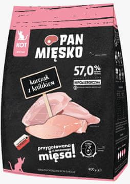 Pan Mięsko Mr. Meat | Suha hrana za mačke | Pakiranje od 400 g - Mačić | Piletina sa zecom XS 400 g