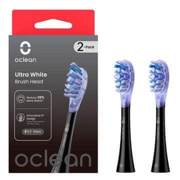 Oclean Ultra White glave za električnu četkicu za zube, 2 komada, crne