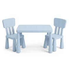 Northix Dječji set stola i stolica, 3 dijela, plava plastika