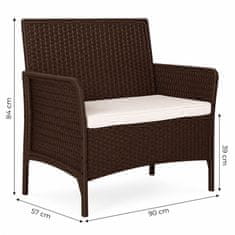 Northix Vrtna sofa s efektom ratana za dvije osobe s jastukom